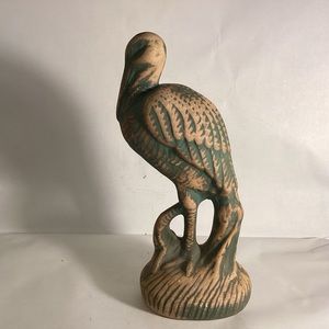 Heron bird bath ornament